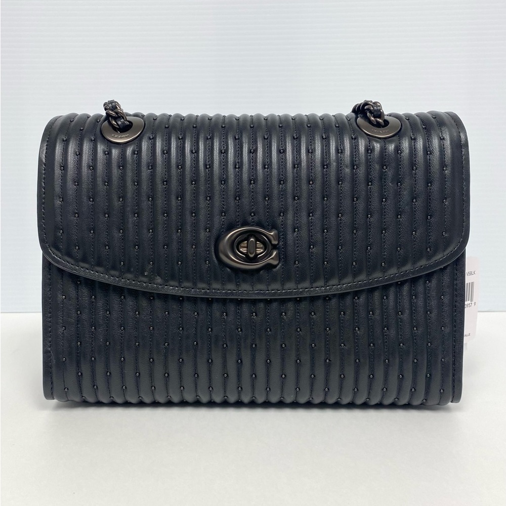 Coach Parker Shoulder Bag With Quilting And Rivets